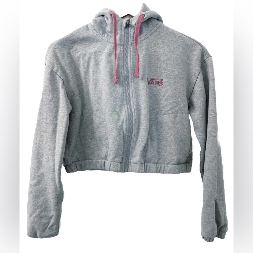Vans Heather Gray Hoodie with Pink Details